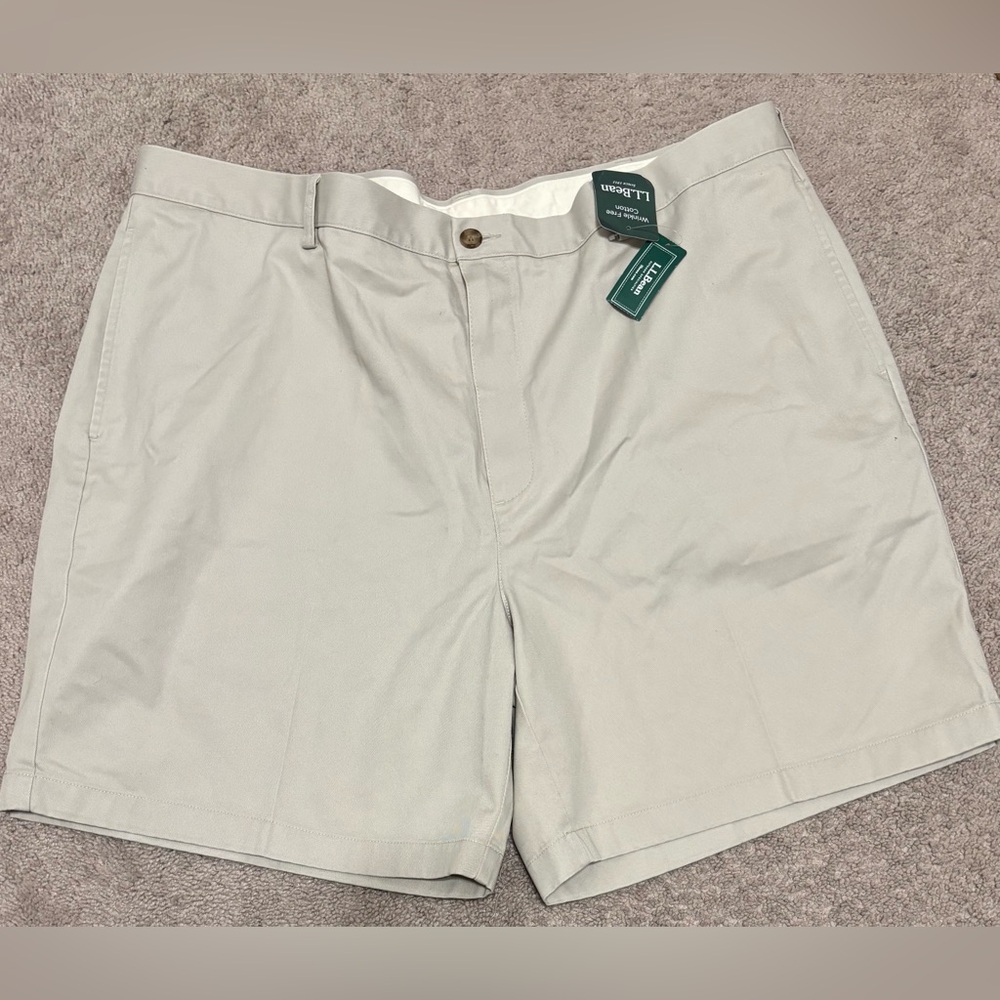 LL Bean‎ Men’s Chino Flat Front Natural Fit Wrinkle Free Shorts 44